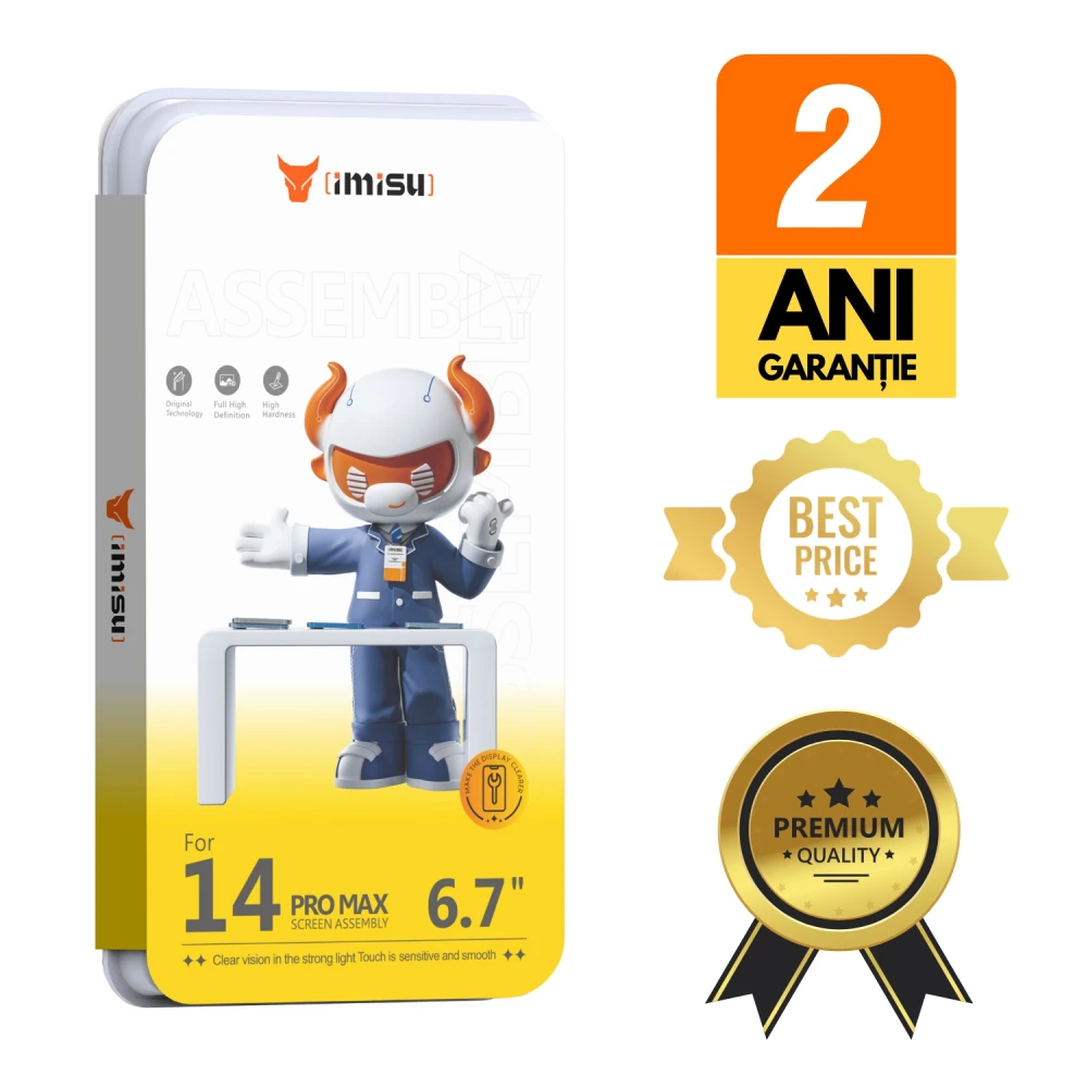 Display cu Touchscreen iPhone 14 Pro Max Prime Incell, compatibil diagnostic, suport IC transplant, cu rama