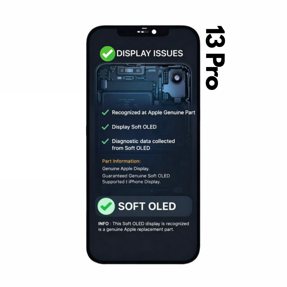 Display Soft OLED iPhone 13 Pro 120Hz Diagnostic (Recunoscut de iOS) - Garantie 12 luni