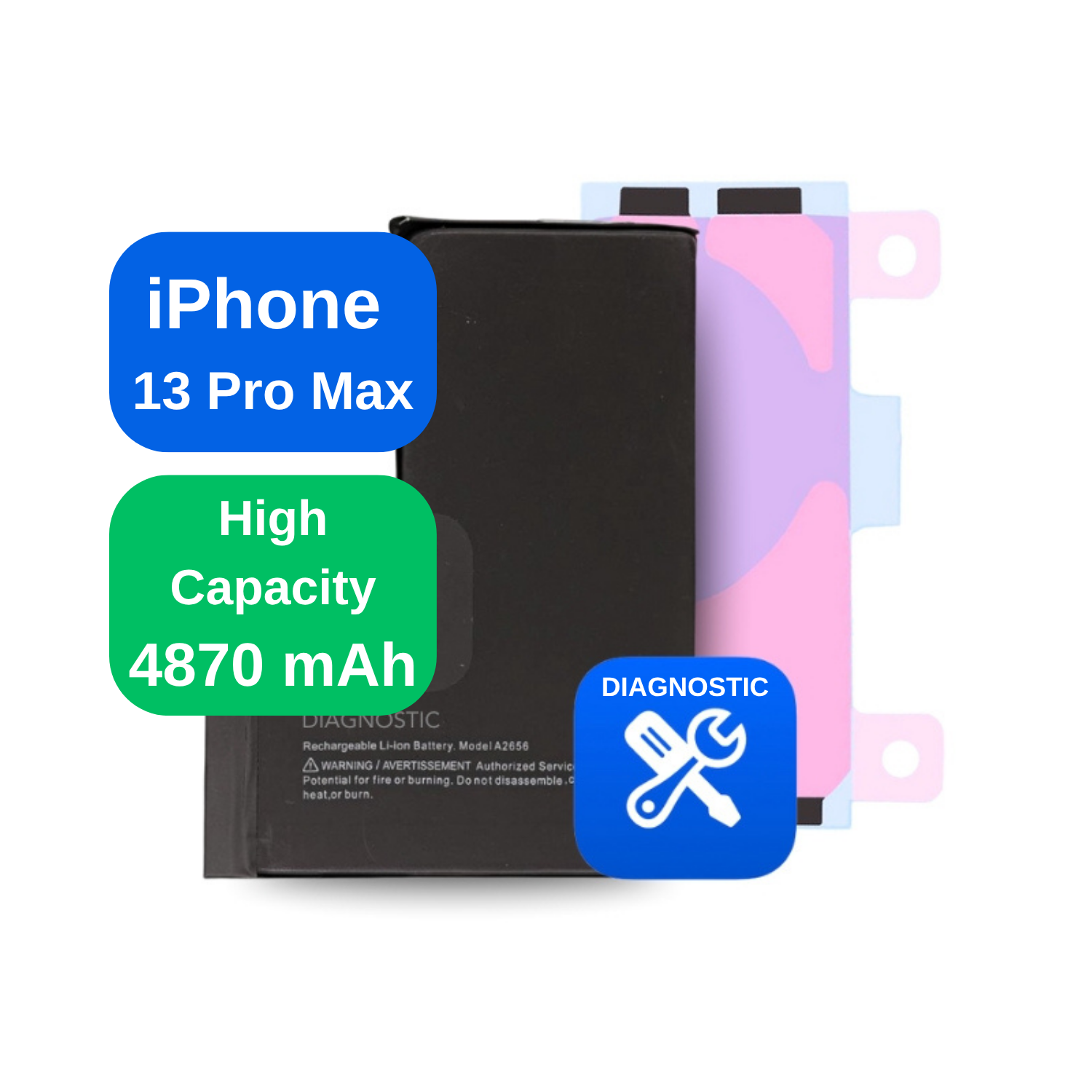 Baterie iPhone 13 Pro Max 4870 mAh, High Capacity Diagnostic (diagnoza)